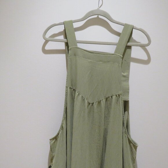 ODDI LOS ANGELES Everlee Apron Pinafore Tiered Maxi Dress in Sage Green 2XL NWT - Picture 11 of 15